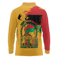 Juneteenth African American Long Sleeve Polo Shirt Free-ish Since 1865