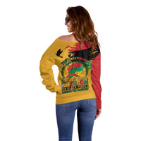 Juneteenth African American Off Shoulder Sweater Free-ish Since 1865
