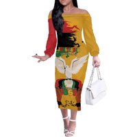 Juneteenth African American Off The Shoulder Long Sleeve Dress Free-ish Since 1865