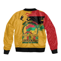 Juneteenth African American Sleeve Zip Bomber Jacket Free-ish Since 1865