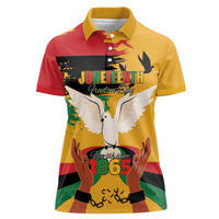 Juneteenth African American Women Polo Shirt Free-ish Since 1865