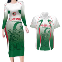 Algeria Rugby Custom Couples Matching Long Sleeve Bodycon Dress and Hawaiian Shirt Go Lion Cubs
