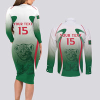 Algeria Rugby Custom Couples Matching Long Sleeve Bodycon Dress and Long Sleeve Button Shirt Go Lion Cubs