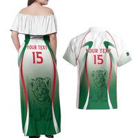 Algeria Rugby Custom Couples Matching Off Shoulder Maxi Dress and Hawaiian Shirt Go Lion Cubs