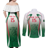 Algeria Rugby Custom Couples Matching Off Shoulder Maxi Dress and Long Sleeve Button Shirt Go Lion Cubs