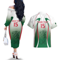 Algeria Rugby Custom Couples Matching Off The Shoulder Long Sleeve Dress and Hawaiian Shirt Go Lion Cubs