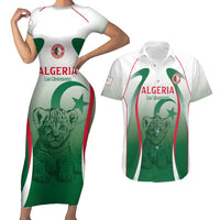 Algeria Rugby Custom Couples Matching Short Sleeve Bodycon Dress and Hawaiian Shirt Go Lion Cubs