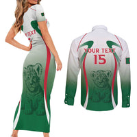 Algeria Rugby Custom Couples Matching Short Sleeve Bodycon Dress and Long Sleeve Button Shirt Go Lion Cubs