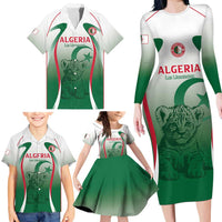 Algeria Rugby Custom Family Matching Long Sleeve Bodycon Dress and Hawaiian Shirt Go Lion Cubs