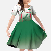 Algeria Rugby Custom Family Matching Off The Shoulder Long Sleeve Dress and Hawaiian Shirt Go Lion Cubs