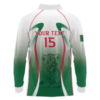 Algeria Rugby Custom Long Sleeve Polo Shirt Go Lion Cubs