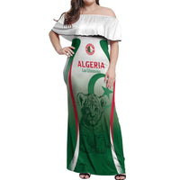 Algeria Rugby Custom Off Shoulder Maxi Dress Go Lion Cubs