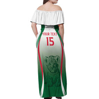 Algeria Rugby Custom Off Shoulder Maxi Dress Go Lion Cubs