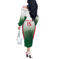 Algeria Rugby Custom Off The Shoulder Long Sleeve Dress Go Lion Cubs