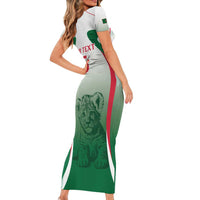 Algeria Rugby Custom Short Sleeve Bodycon Dress Go Lion Cubs