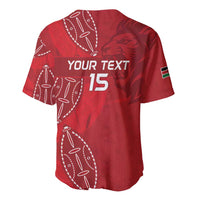 Kenya Rugby Custom Baseball Jersey Go Champions Simbas - Red Color