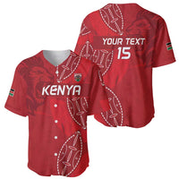 Kenya Rugby Custom Baseball Jersey Go Champions Simbas - Red Color