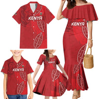 Kenya Rugby Custom Family Matching Mermaid Dress and Hawaiian Shirt Go Champions Simbas - Red Color