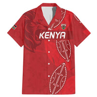 Kenya Rugby Custom Family Matching Mermaid Dress and Hawaiian Shirt Go Champions Simbas - Red Color