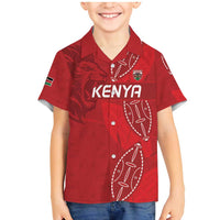 Kenya Rugby Custom Family Matching Mermaid Dress and Hawaiian Shirt Go Champions Simbas - Red Color