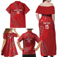 Kenya Rugby Custom Family Matching Off Shoulder Maxi Dress and Hawaiian Shirt Go Champions Simbas - Red Color