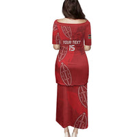 Kenya Rugby Custom Family Matching Puletasi and Hawaiian Shirt Go Champions Simbas - Red Color