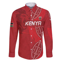 Kenya Rugby Custom Family Matching Short Sleeve Bodycon Dress and Hawaiian Shirt Go Champions Simbas - Red Color