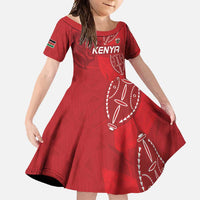 Kenya Rugby Custom Family Matching Summer Maxi Dress and Hawaiian Shirt Go Champions Simbas - Red Color