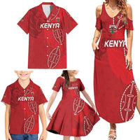 Kenya Rugby Custom Family Matching Summer Maxi Dress and Hawaiian Shirt Go Champions Simbas - Red Color