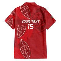 Kenya Rugby Custom Family Matching Tank Maxi Dress and Hawaiian Shirt Go Champions Simbas - Red Color