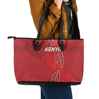 Kenya Rugby Leather Tote Bag Go Champions Simbas - Red Color
