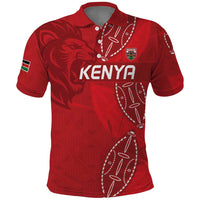 Kenya Rugby Custom Polo Shirt Go Champions Simbas - Red Color