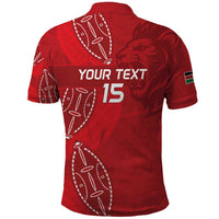 Kenya Rugby Custom Polo Shirt Go Champions Simbas - Red Color