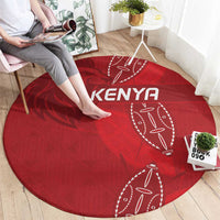 Kenya Rugby Round Carpet Go Champions Simbas - Red Color