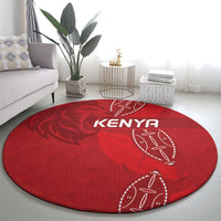 Kenya Rugby Round Carpet Go Champions Simbas - Red Color