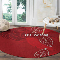 Kenya Rugby Round Carpet Go Champions Simbas - Red Color
