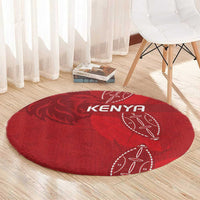 Kenya Rugby Round Carpet Go Champions Simbas - Red Color
