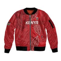 Kenya Rugby Custom Sleeve Zip Bomber Jacket Go Champions Simbas - Red Color