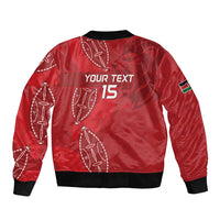 Kenya Rugby Custom Sleeve Zip Bomber Jacket Go Champions Simbas - Red Color