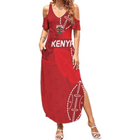 Kenya Rugby Custom Summer Maxi Dress Go Champions Simbas - Red Color