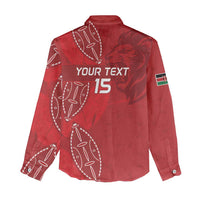 Kenya Rugby Custom Women Casual Shirt Go Champions Simbas - Red Color