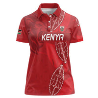 Kenya Rugby Custom Women Polo Shirt Go Champions Simbas - Red Color