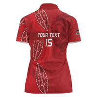 Kenya Rugby Custom Women Polo Shirt Go Champions Simbas - Red Color