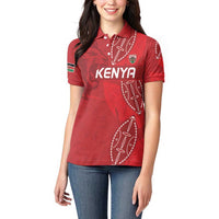 Kenya Rugby Custom Women Polo Shirt Go Champions Simbas - Red Color