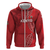 Kenya Rugby Custom Zip Hoodie Go Champions Simbas - Red Color