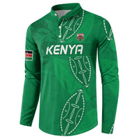 Kenya Rugby Custom Button Sweatshirt Go Champions Simbas - Green Color