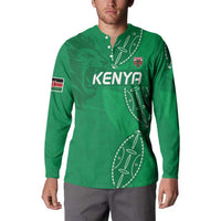 Kenya Rugby Custom Button Sweatshirt Go Champions Simbas - Green Color