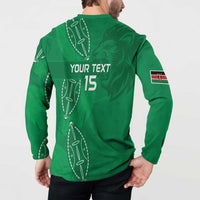 Kenya Rugby Custom Button Sweatshirt Go Champions Simbas - Green Color