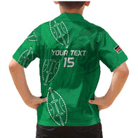 Kenya Rugby Custom Family Matching Mermaid Dress and Hawaiian Shirt Go Champions Simbas - Green Color