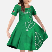 Kenya Rugby Custom Family Matching Mermaid Dress and Hawaiian Shirt Go Champions Simbas - Green Color